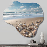 Seaside Seashell Treasures III - Asymmetric Metal Wall Art