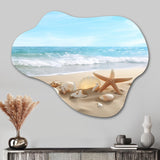 Starfish And Seashells V - Asymmetric Metal Wall Art