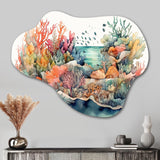 Vibrant Coral Reef II - Asymmetric Metal Wall Art