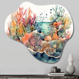 Vibrant Coral Reef II - Asymmetric Metal Wall Art