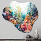 Vibrant Coral Reef III - Asymmetric Metal Wall Art