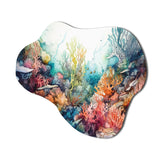 Vibrant Coral Reef III - Asymmetric Metal Wall Art