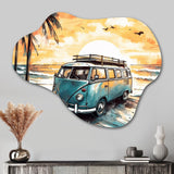 Beachside Camping IV - Asymmetric Metal Wall Art