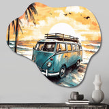 Beachside Camping IV - Asymmetric Metal Wall Art