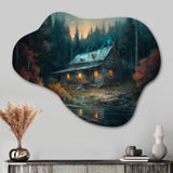 Cabin In The Woods - Asymmetric Metal Wall Art