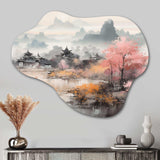 Golden Whispers Of Japon II - Asymmetric Metal Wall Art