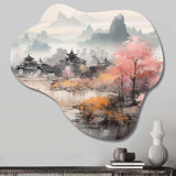 Golden Whispers Of Japon II - Asymmetric Metal Wall Art