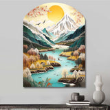 Snow Covered Mountain Peaks I - Asymmetric Metal Wall Art