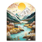 Snow Covered Mountain Peaks I - Asymmetric Metal Wall Art