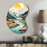 Snow Covered Mountain Peaks I - Asymmetric Metal Wall Art