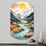 Snow Covered Mountain Peaks I - Asymmetric Metal Wall Art