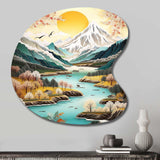 Snow Covered Mountain Peaks I - Asymmetric Metal Wall Art