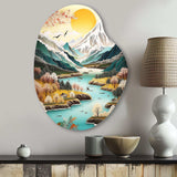 Snow Covered Mountain Peaks I - Asymmetric Metal Wall Art