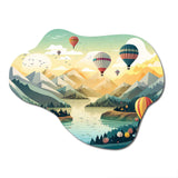 Hot Air Balloon Off Into The Sky I - Asymmetric Metal Wall Art