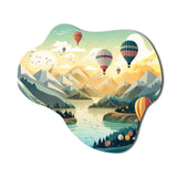 Hot Air Balloon Off Into The Sky I - Asymmetric Metal Wall Art