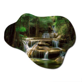 Waterfall In Dense Forest I - Asymmetric Metal Wall Art