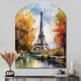 Pastel Eiffel Tower In Paris III - Asymmetric Metal Wall Art