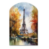 Pastel Eiffel Tower In Paris III - Asymmetric Metal Wall Art