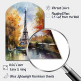 Pastel Eiffel Tower In Paris III - Asymmetric Metal Wall Art