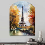 Pastel Eiffel Tower In Paris III - Asymmetric Metal Wall Art