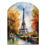 Pastel Eiffel Tower In Paris III - Asymmetric Metal Wall Art