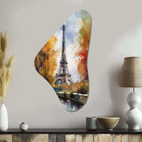 Pastel Eiffel Tower In Paris III - Asymmetric Metal Wall Art