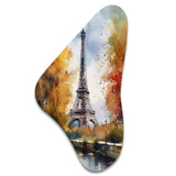 Pastel Eiffel Tower In Paris III - Asymmetric Metal Wall Art