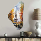 Pastel Eiffel Tower In Paris III - Asymmetric Metal Wall Art