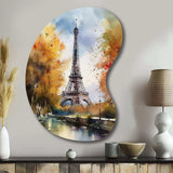 Pastel Eiffel Tower In Paris III - Asymmetric Metal Wall Art