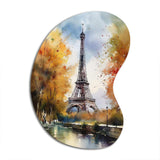 Pastel Eiffel Tower In Paris III - Asymmetric Metal Wall Art