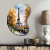 Pastel Eiffel Tower In Paris III - Asymmetric Metal Wall Art