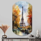 Pastel Eiffel Tower In Paris III - Asymmetric Metal Wall Art