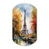 Pastel Eiffel Tower In Paris III - Asymmetric Metal Wall Art