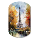 Pastel Eiffel Tower In Paris III - Asymmetric Metal Wall Art