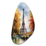 Pastel Eiffel Tower In Paris III - Asymmetric Metal Wall Art