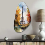 Pastel Eiffel Tower In Paris III - Asymmetric Metal Wall Art