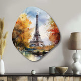 Pastel Eiffel Tower In Paris III - Asymmetric Metal Wall Art