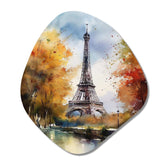 Pastel Eiffel Tower In Paris III - Asymmetric Metal Wall Art