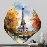 Pastel Eiffel Tower In Paris III - Asymmetric Metal Wall Art