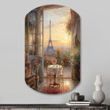 Beautiful Eiffel Tower In Paris II - Asymmetric Metal Wall Art