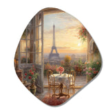 Beautiful Eiffel Tower In Paris II - Asymmetric Metal Wall Art