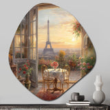 Beautiful Eiffel Tower In Paris II - Asymmetric Metal Wall Art