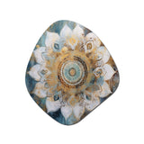 White And Gold Mandala II - Asymmetric Metal Wall Art