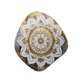 White And Gold Mandala V - Asymmetric Metal Wall Art