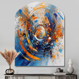 Blue And Orange Space - Asymmetric Metal Wall Art