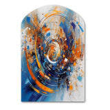 Blue And Orange Space - Asymmetric Metal Wall Art