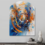 Blue And Orange Space - Asymmetric Metal Wall Art