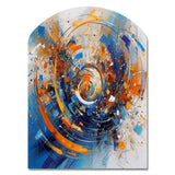 Blue And Orange Space - Asymmetric Metal Wall Art