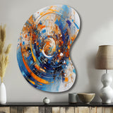 Blue And Orange Space - Asymmetric Metal Wall Art