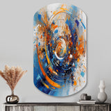 Blue And Orange Space - Asymmetric Metal Wall Art